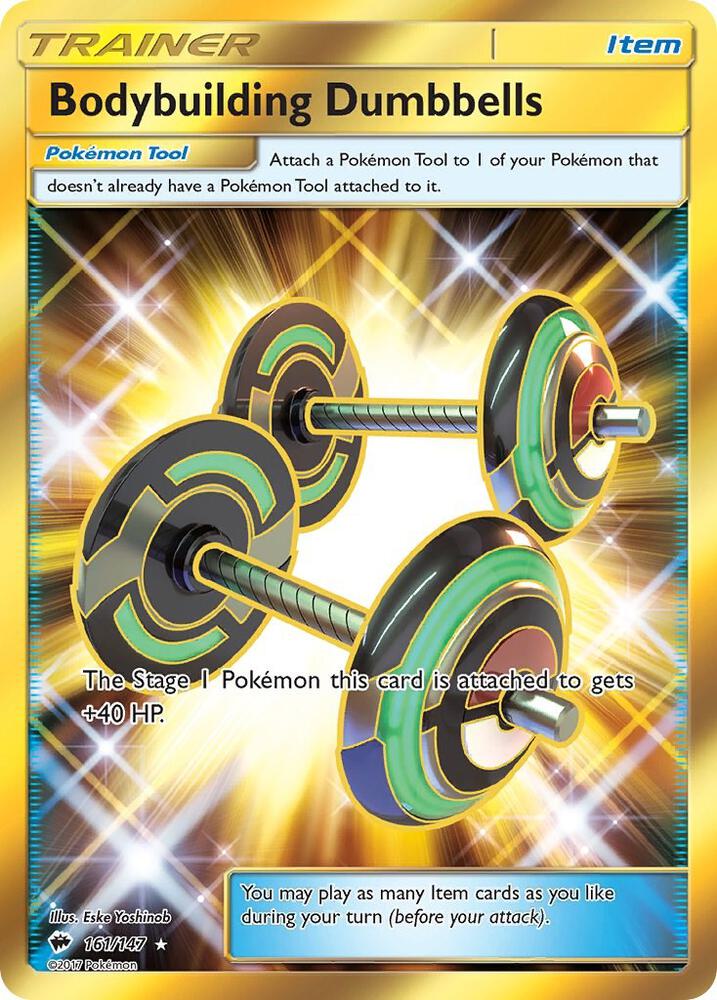 Bodybuilding Dumbbells Secret 161/147 (SM - Burning Shadows)  - Holofoil | Good Games Adelaide SA