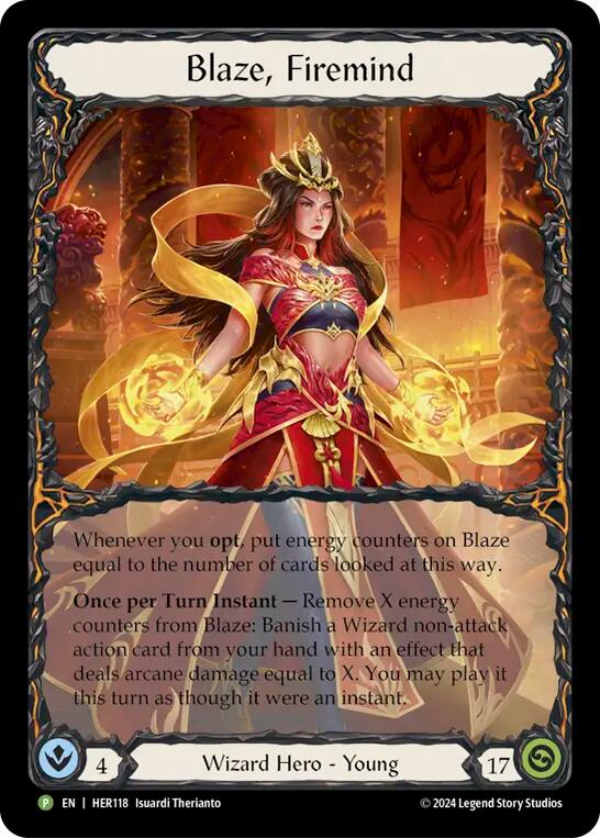 Blaze, Firemind [HER118] (Promo)  Cold Foil | Good Games Adelaide SA