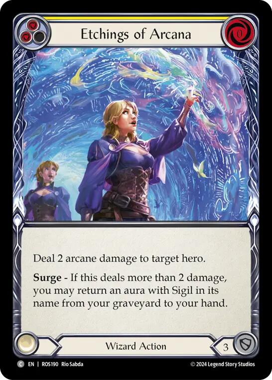Etchings of Arcana (Yellow) [ROS190] (Rosetta)  Rainbow Foil | Good Games Adelaide SA