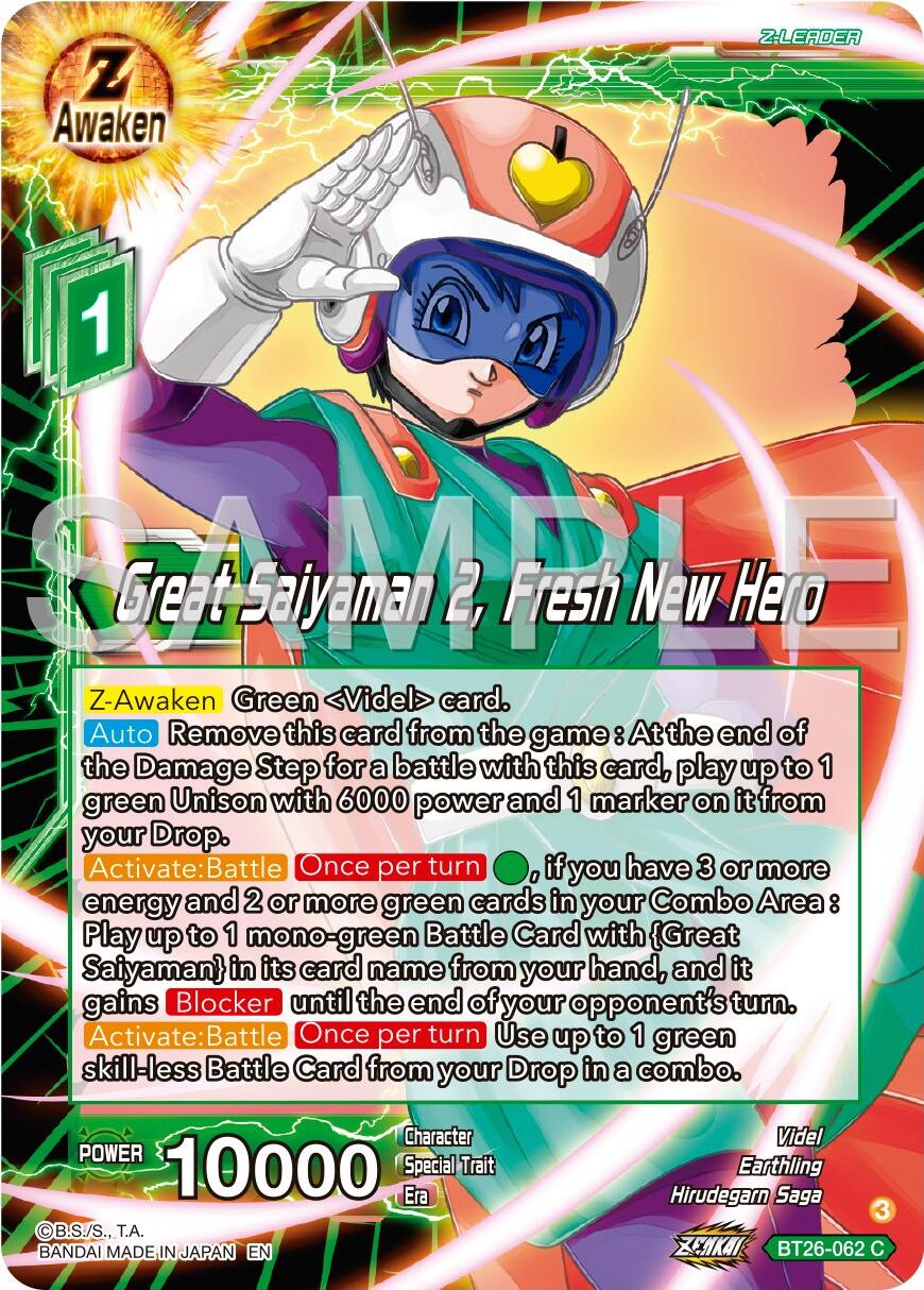 Great Saiyaman 2, Fresh New Hero (BT26-062) [Ultimate Advent] | Good Games Adelaide SA