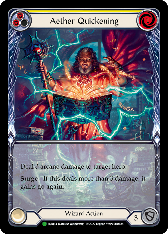 Aether Quickening (Yellow) [FAB113] (Promo)  Rainbow Foil | Good Games Adelaide SA