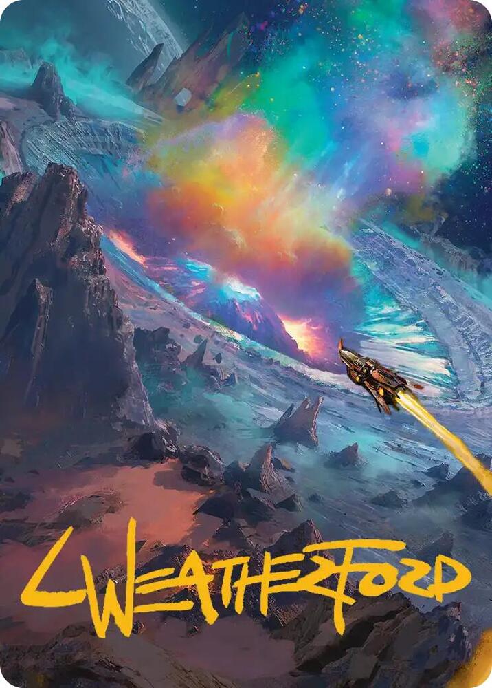 Meteor Crater Art Card Gold Stamped Signature 45 (Art Series: Edge of Eternities)  | Good Games Adelaide SA