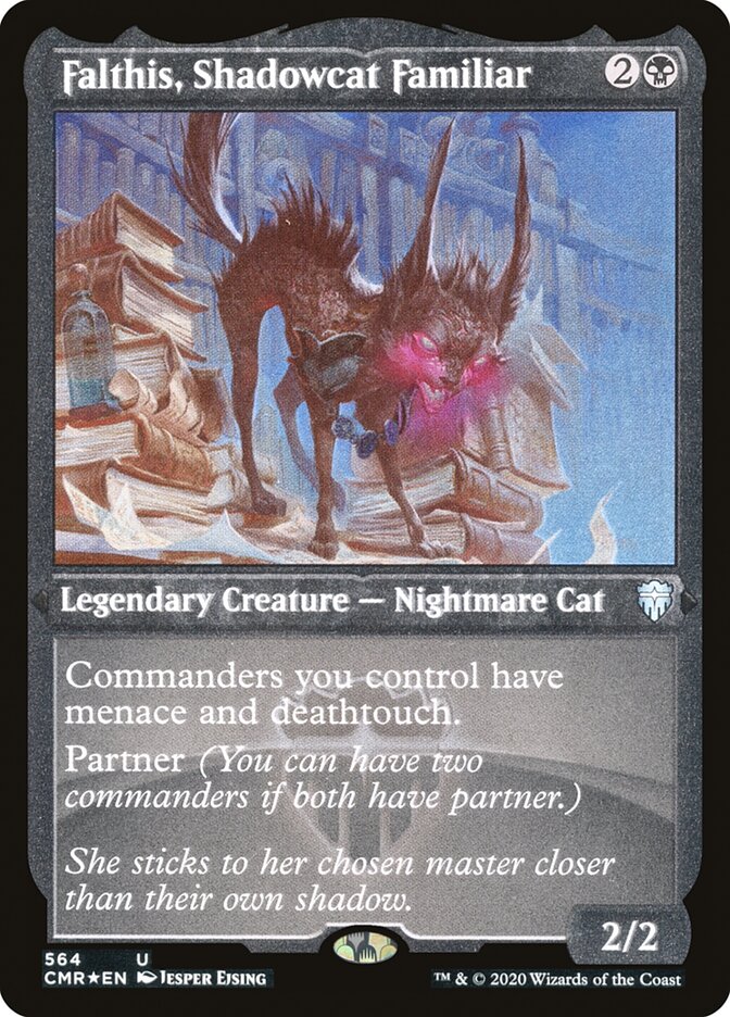 Falthis, Shadowcat Familiar (Foil Etched) [Commander Legends] | Good Games Adelaide SA