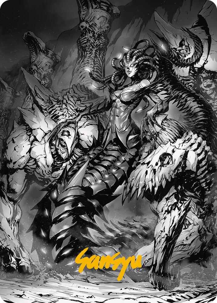 Vraska Betrayals Sting Art Card Gold Stamped Signature 72 (Art Series: Phyrexia: All Will Be One)  | Good Games Adelaide SA