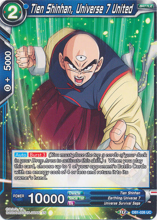 Tien Shinhan, Universe 7 United (DB1-026) [Dragon Brawl] | Good Games Adelaide SA