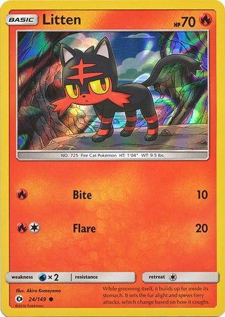 Litten (24/149) (Water Web Holo) [Sun & Moon: Base Set] | Good Games Adelaide SA