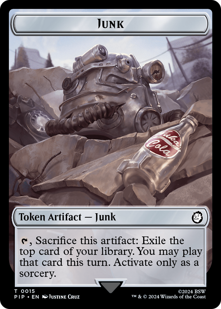 Junk // Human Knight Double-Sided Token [Fallout Tokens] | Good Games Adelaide SA