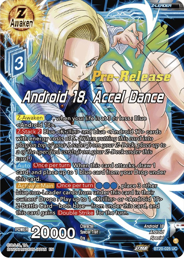 Android 18, Accel Dance (BT20-025) [Power Absorbed Prerelease Promos] | Good Games Adelaide SA