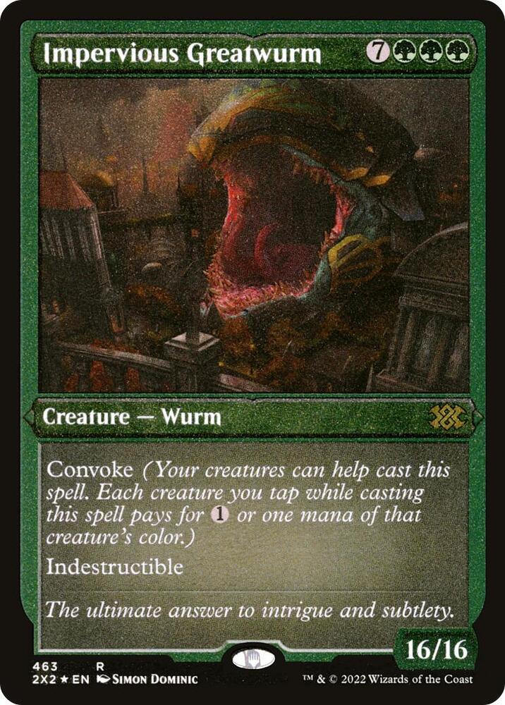 Impervious Greatwurm Foil Etched 463 (Double Masters 2022)  - Foil | Good Games Adelaide SA
