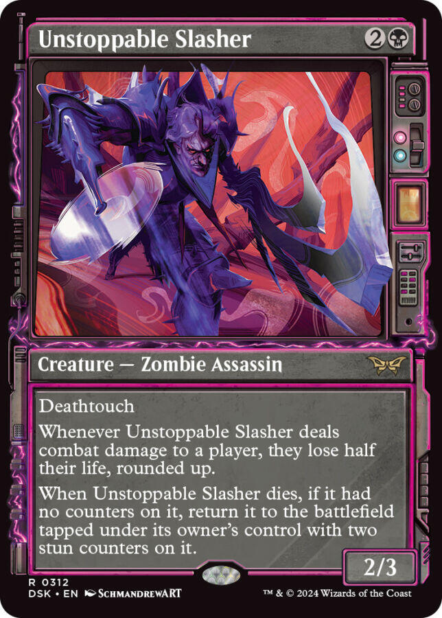 Unstoppable Slasher 312 (Duskmourn: House of Horror)  - Showcase Foil | Good Games Adelaide SA