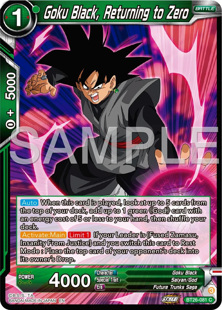 Goku Black, Returning to Zero (BT26-081) [Ultimate Advent] | Good Games Adelaide SA