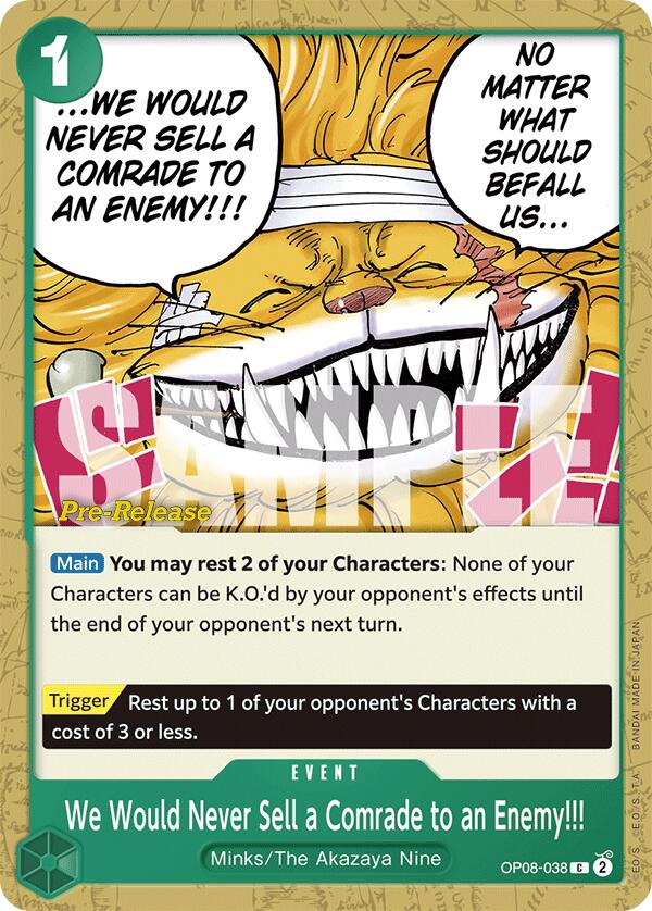 We Would Never Sell a Comrade to an Enemy!!! [Two Legends Pre-Release Cards] | Good Games Adelaide SA