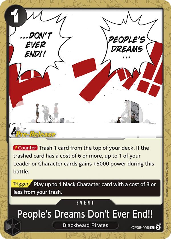 People's Dreams Don't Ever End!! [Two Legends Pre-Release Cards] | Good Games Adelaide SA