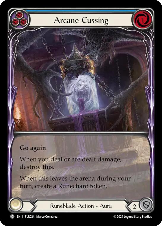 Arcane Cussing (Blue) [FLR024] (Rosetta Florian Blitz Deck) | Good Games Adelaide SA