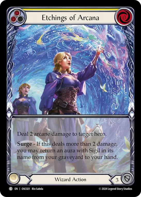 Etchings of Arcana (Yellow) [OSC021] (Rosetta Oscilio Blitz Deck) | Good Games Adelaide SA