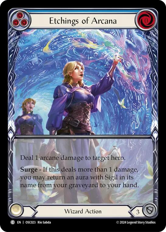 Etchings of Arcana (Blue) [OSC023] (Rosetta Oscilio Blitz Deck) | Good Games Adelaide SA