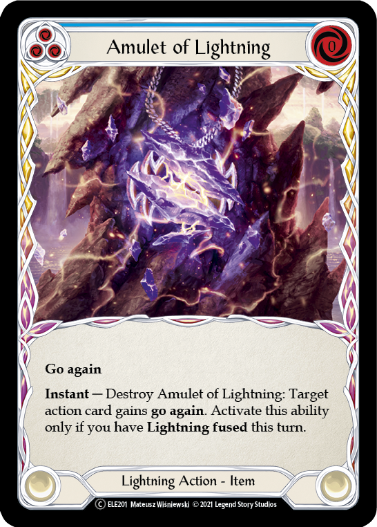 Amulet of Lightning [U-ELE201] Unlimited Rainbow Foil | Good Games Adelaide SA