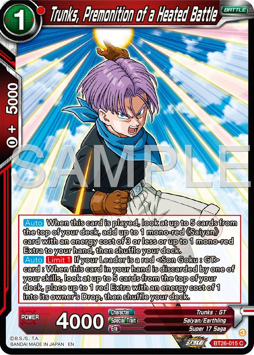Trunks, Premonition of a Heated Battle (BT26-015) [Ultimate Advent] | Good Games Adelaide SA