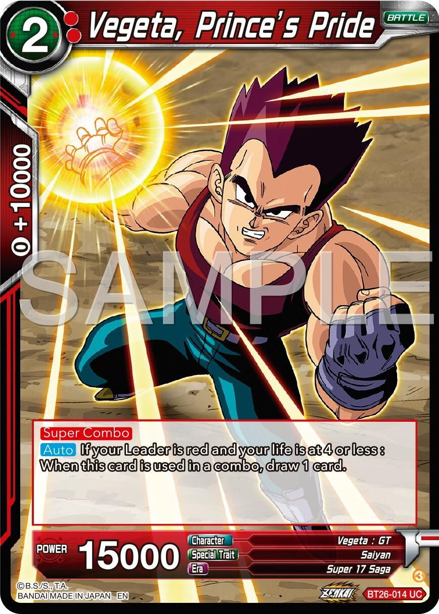 Vegeta, Prince's Pride (BT26-014) [Ultimate Advent] | Good Games Adelaide SA