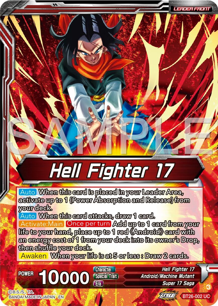 Hell Fighter 17 // Super 17, Anti-Saiyan Killing Machine (BT26-002) [Ultimate Advent] | Good Games Adelaide SA