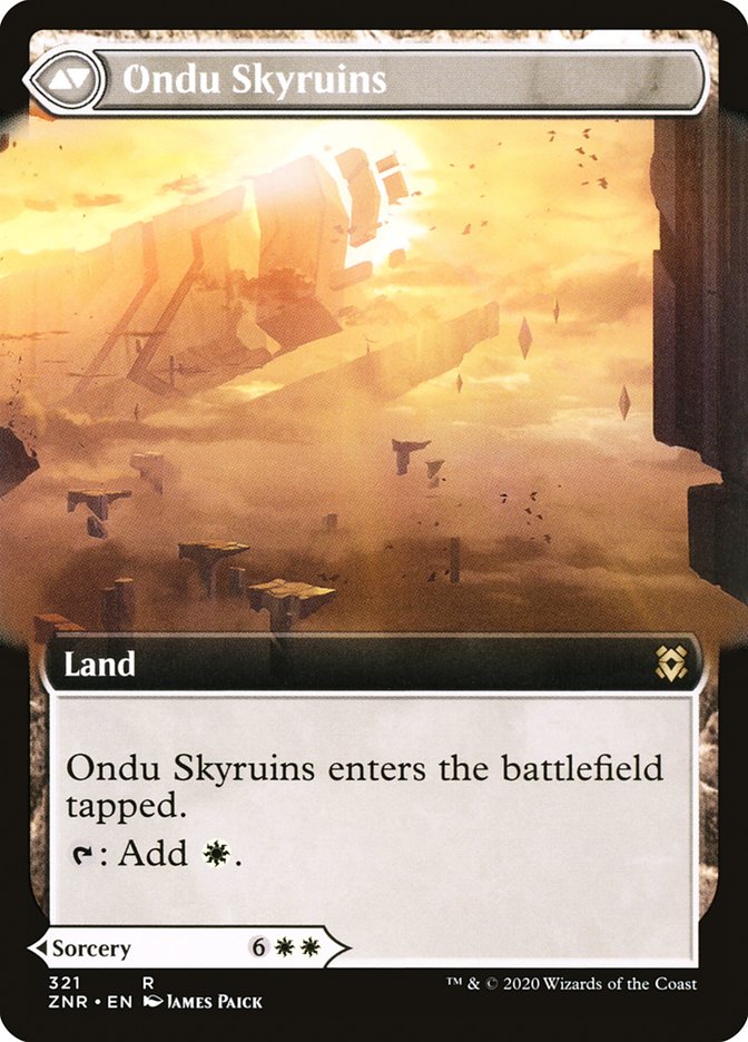 Ondu Inversion // Ondu Skyruins (Extended Art) [Zendikar Rising] | Good Games Adelaide SA