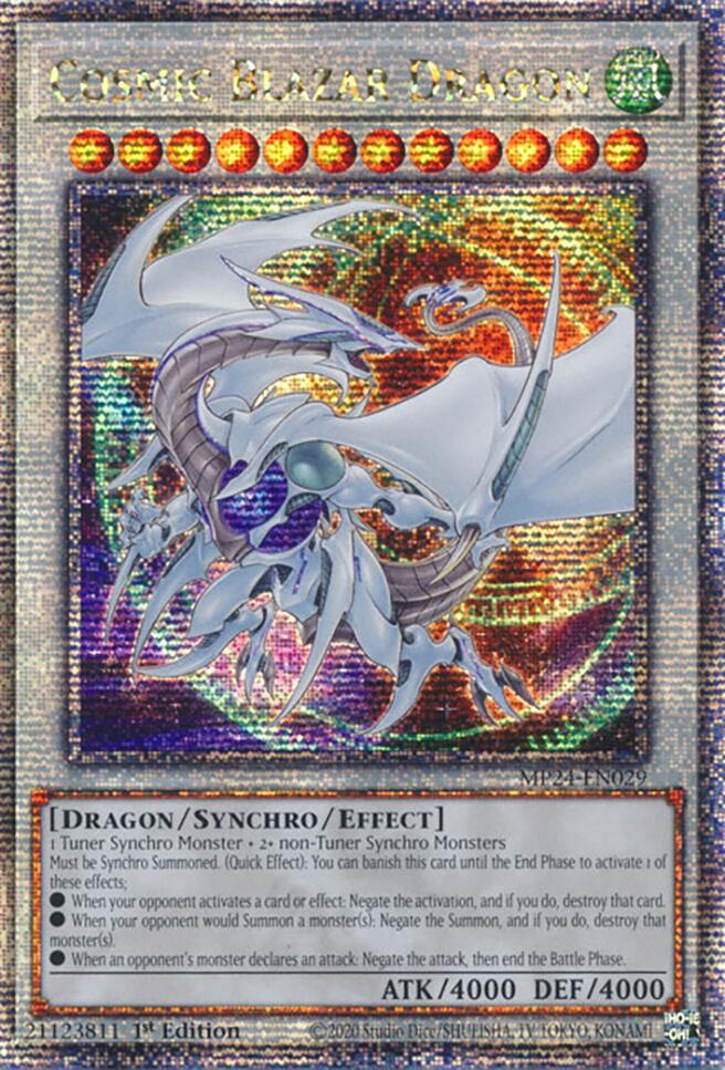 Cosmic Blazar Dragon [MP24-EN029] Quarter Century Secret Rare | Good Games Adelaide SA