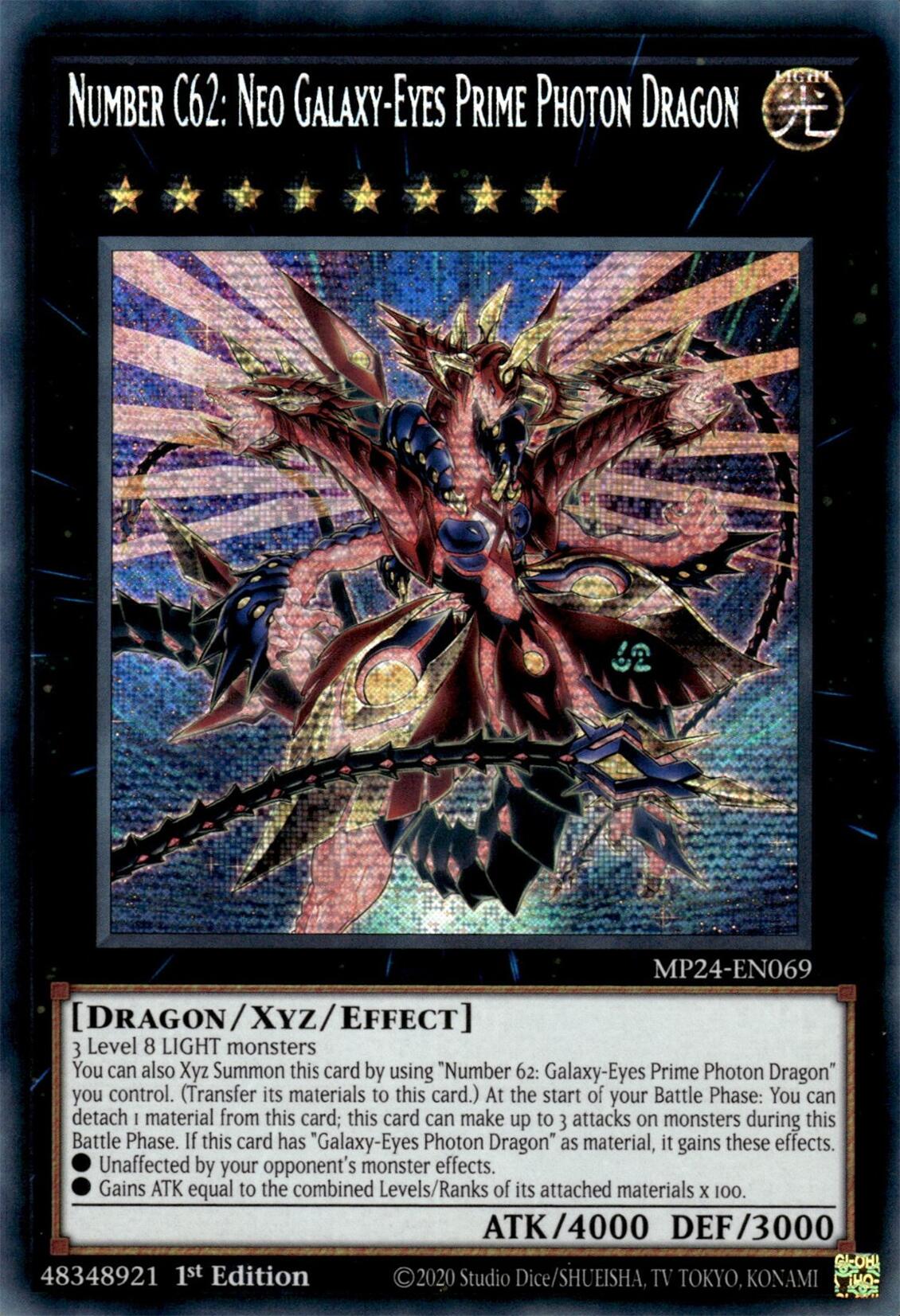 Number C62: Neo Galaxy-Eyes Prime Photon Dragon [MP24-EN069] Prismatic Secret Rare | Good Games Adelaide SA
