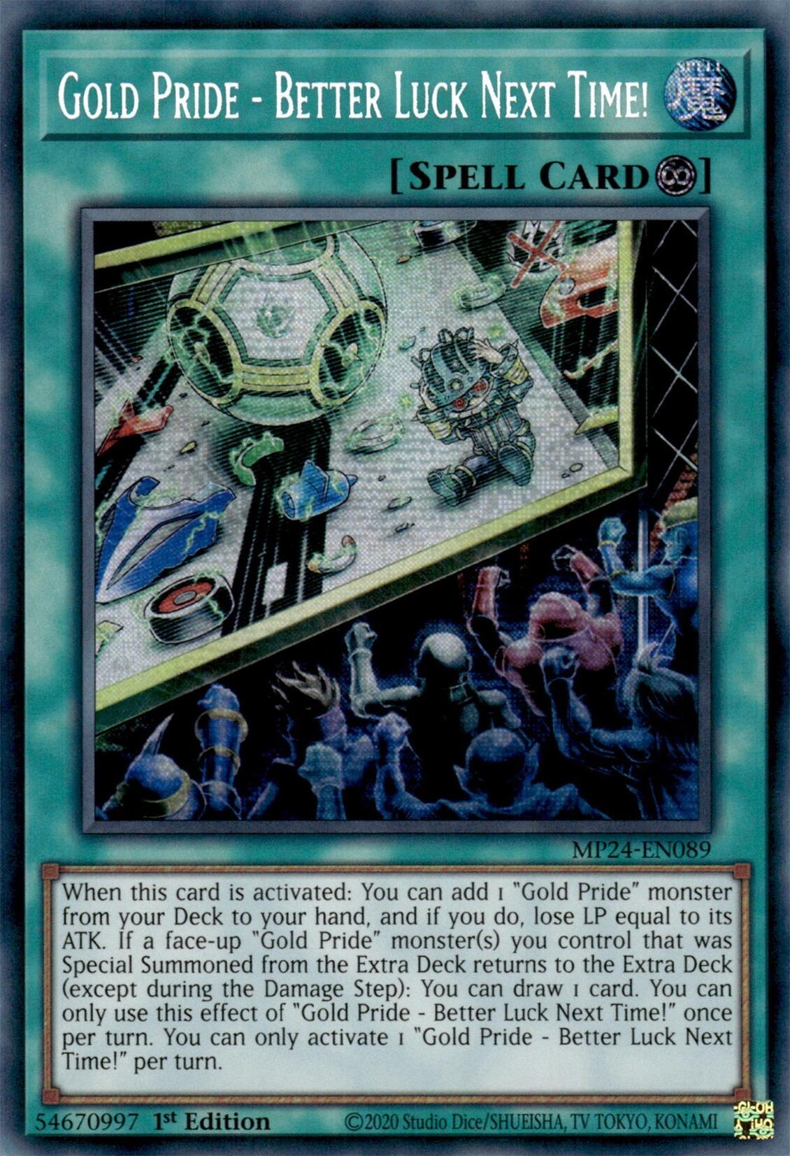 Gold Pride - Better Luck Next Time! [MP24-EN089] Prismatic Secret Rare | Good Games Adelaide SA