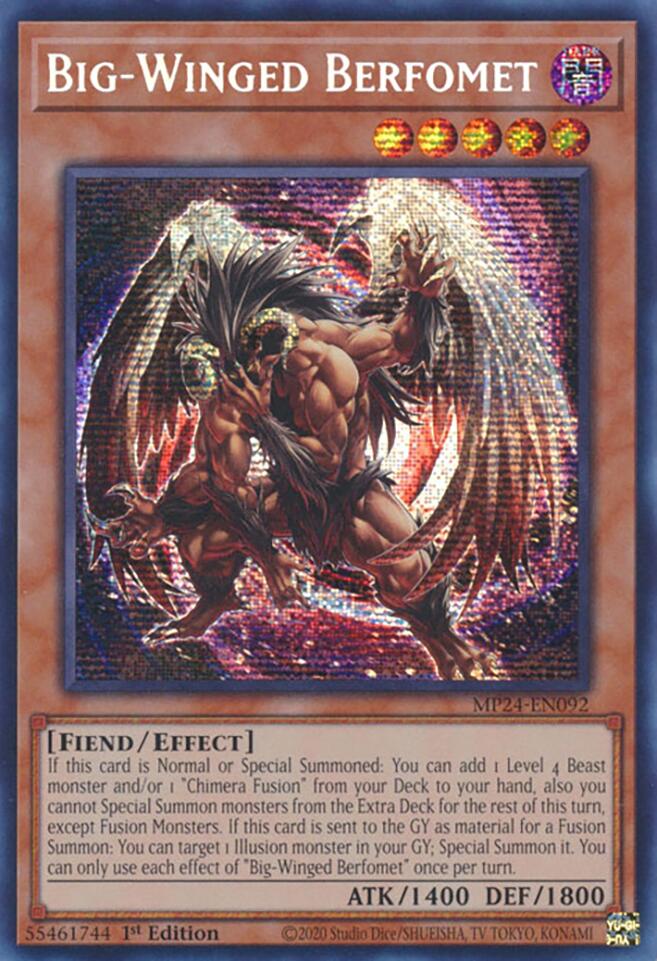 Big-Winged Berfomet [MP24-EN092] Prismatic Secret Rare | Good Games Adelaide SA