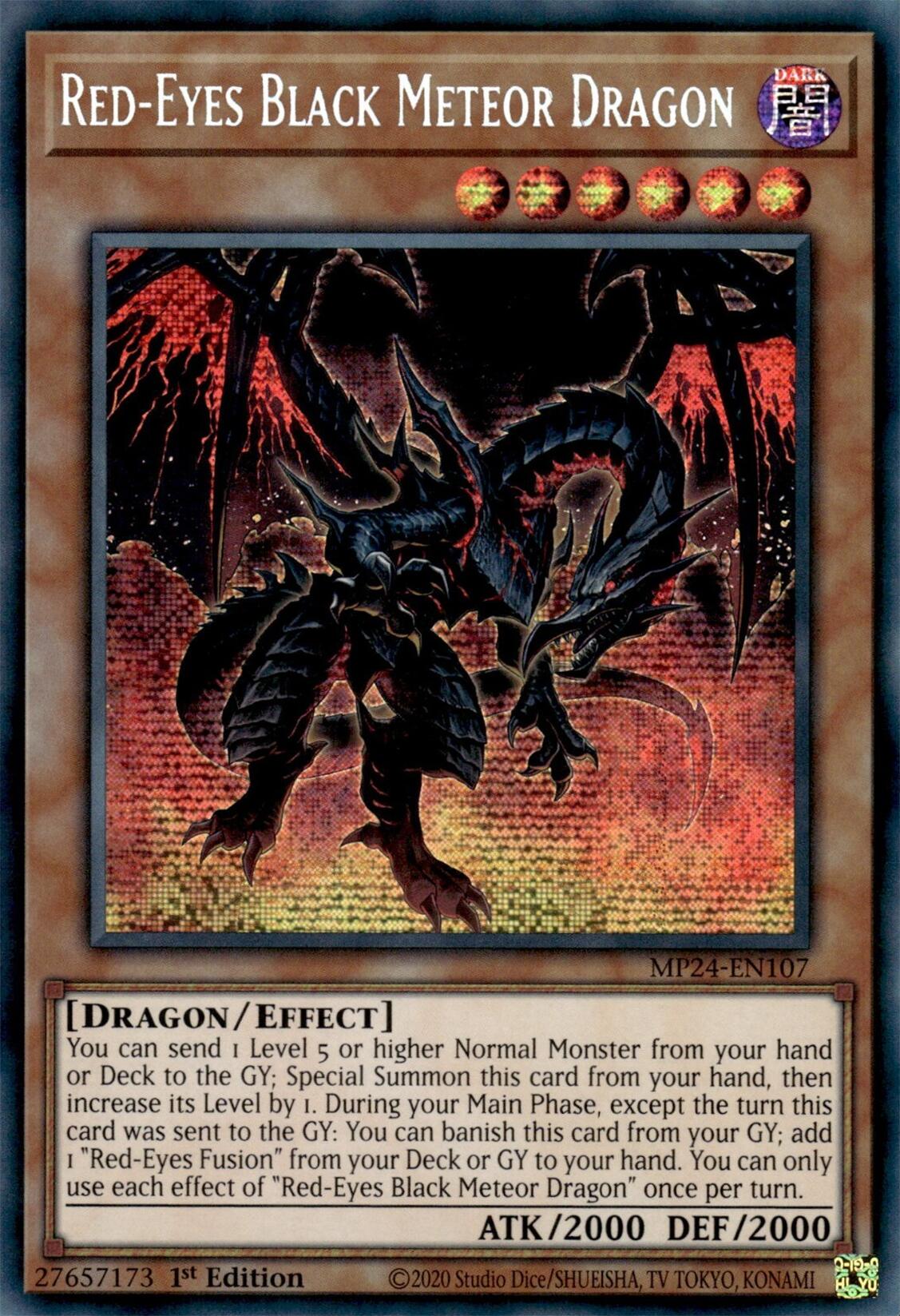 Red-Eyes Black Meteor Dragon [MP24-EN107] Prismatic Secret Rare | Good Games Adelaide SA