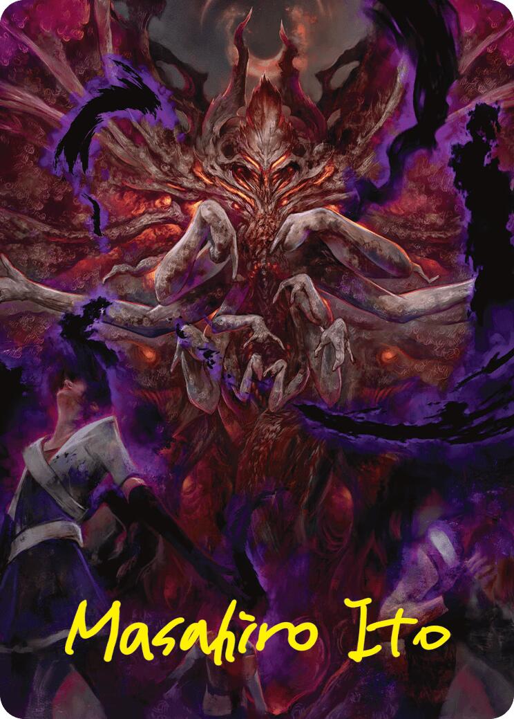 Damnation Art Card (Gold-Stamped Signature) [Duskmourn: House of Horror Art Series] | Good Games Adelaide SA