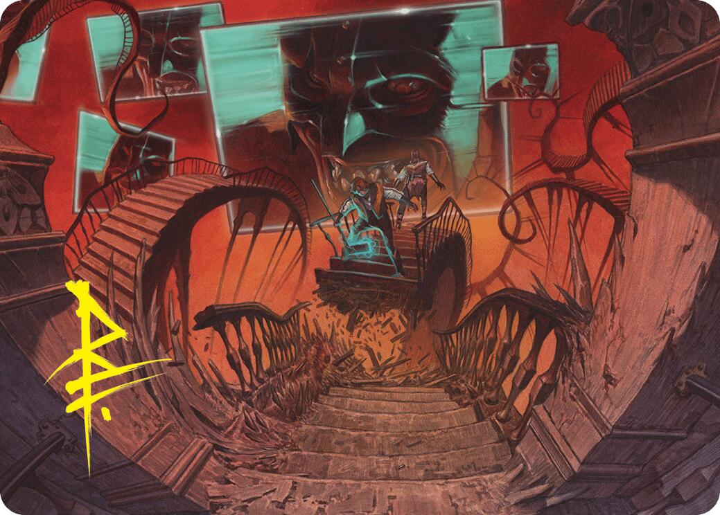 Let's Play a Game Art Card (Gold-Stamped Signature) [Duskmourn: House of Horror Art Series] | Good Games Adelaide SA