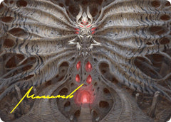 Valgavoth, Terror Eater Art Card (Gold-Stamped Signature) [Duskmourn: House of Horror Art Series] | Good Games Adelaide SA