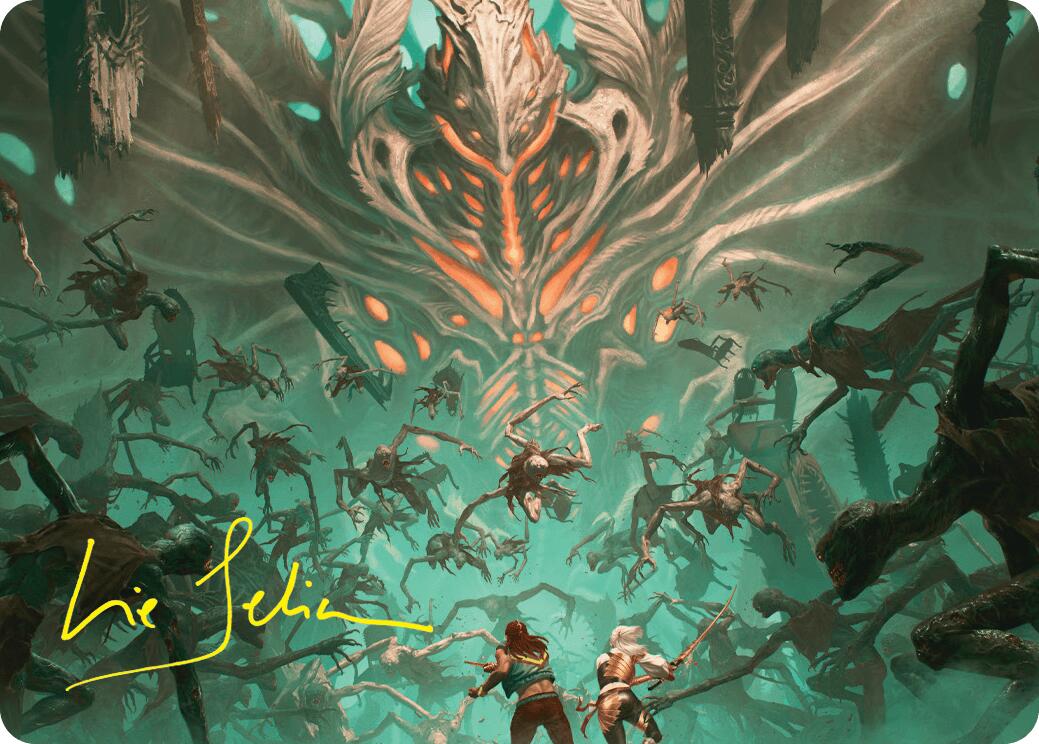 Valgavoth's Onslaught Art Card (Gold-Stamped Signature) [Duskmourn: House of Horror Art Series] | Good Games Adelaide SA