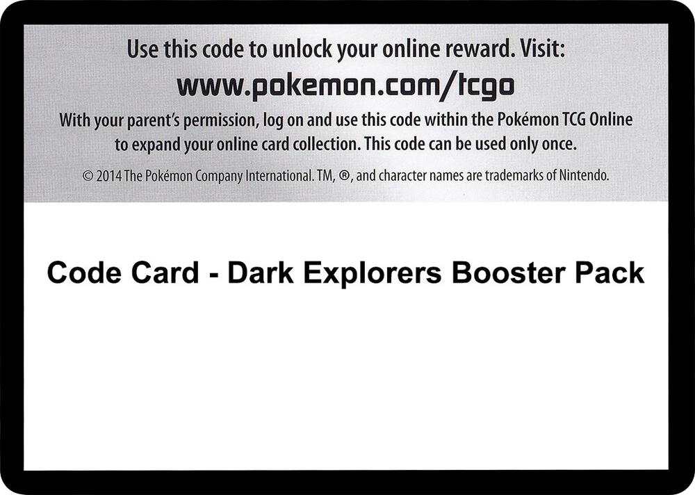 Code Card Dark Explorers Booster Pack  (Dark Explorers)  | Good Games Adelaide SA