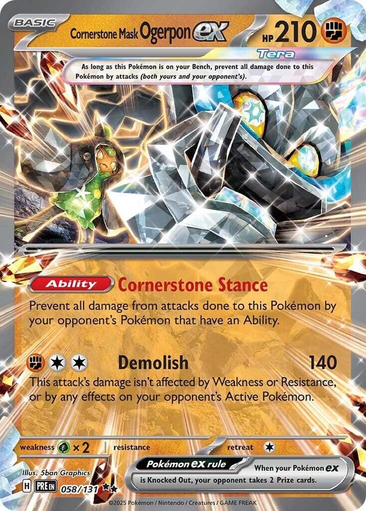 Cornerstone Mask Ogerpon ex (058/131) [Scarlet & Violet: Prismatic Evolutions] | Good Games Adelaide SA