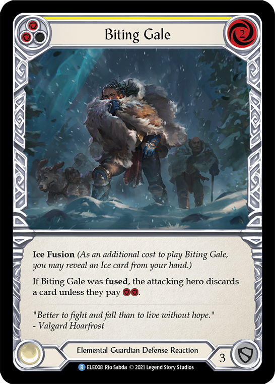 Biting Gale (Yellow) [ELE008] (Tales of Aria)  1st Edition Rainbow Foil | Good Games Adelaide SA