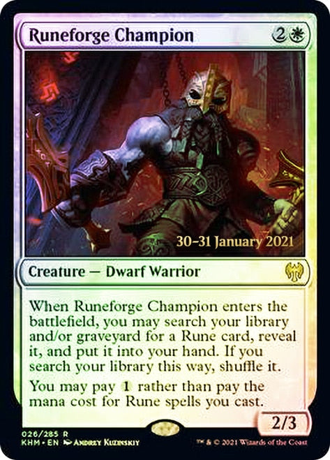 Runeforge Champion  [Kaldheim Prerelease Promos] | Good Games Adelaide SA