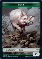 Human (001) // Boar Double-sided Token [Innistrad: Crimson Vow Tokens] | Good Games Adelaide SA