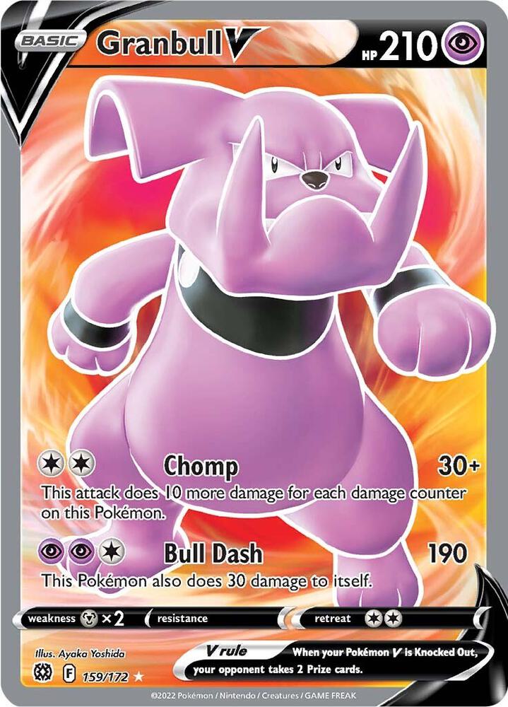 Granbull V Full Art 159/172 (SWSH09: Brilliant Stars)  - Holofoil | Good Games Adelaide SA