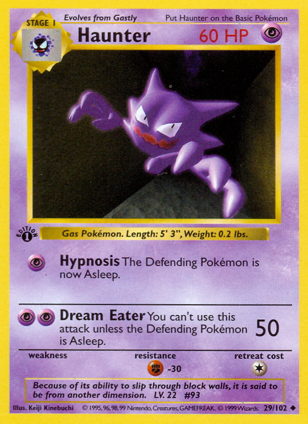 Haunter (29/102) (Shadowless) [Base Set 1st Edition] | Good Games Adelaide SA