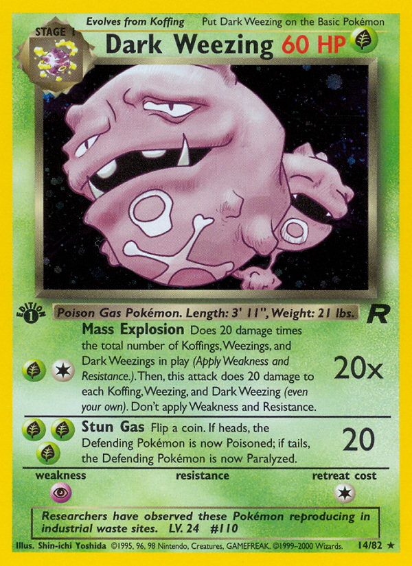Dark Weezing (14/82) [Team Rocket 1st Edition] | Good Games Adelaide SA