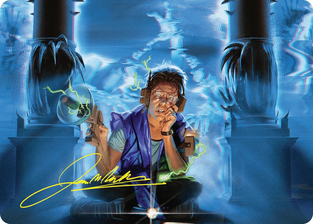 Oblivious Bookworm Art Card (Gold-Stamped Signature) [Duskmourn: House of Horror Art Series] | Good Games Adelaide SA