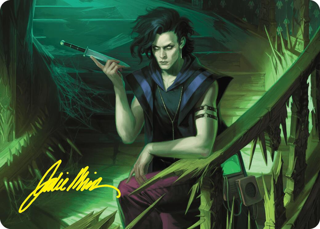 Winter, Misanthropic Guide Art Card (Gold-Stamped Signature) [Duskmourn: House of Horror Art Series] | Good Games Adelaide SA