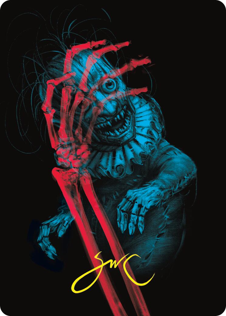 Marvin, Murderous Mimic Art Card (Gold-Stamped Signature) [Duskmourn: House of Horror Art Series] | Good Games Adelaide SA