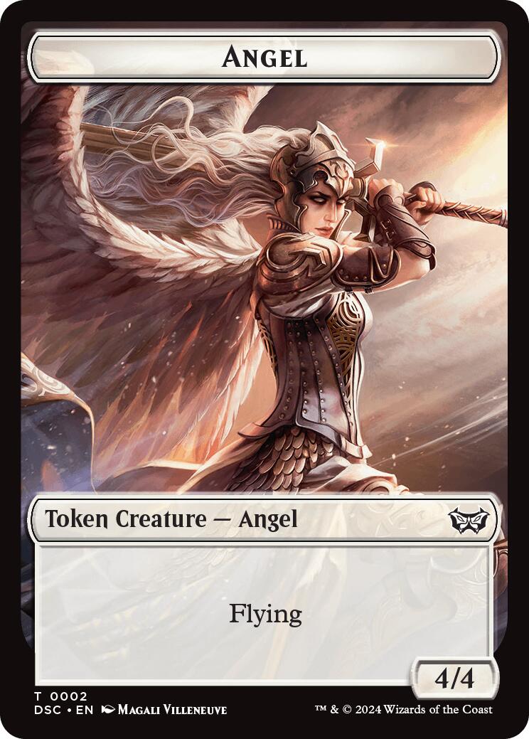 Angel // Treasure Double-Sided Token [Duskmourn: House of Horror Commander Tokens] | Good Games Adelaide SA