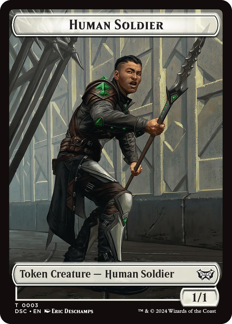 Human soldier // Scarecrow Double-Sided Token [Duskmourn: House of Horror Commander Tokens] | Good Games Adelaide SA