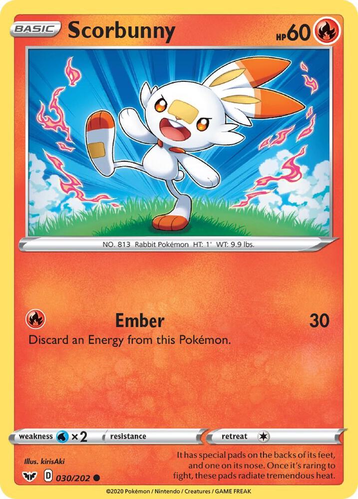 Scorbunny 030/202 (SWSH01: Sword & Shield Base Set)  | Good Games Adelaide SA