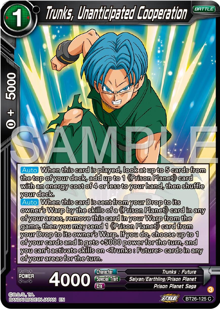 Trunks, Unanticipated Cooperation (BT26-125) [Ultimate Advent] | Good Games Adelaide SA