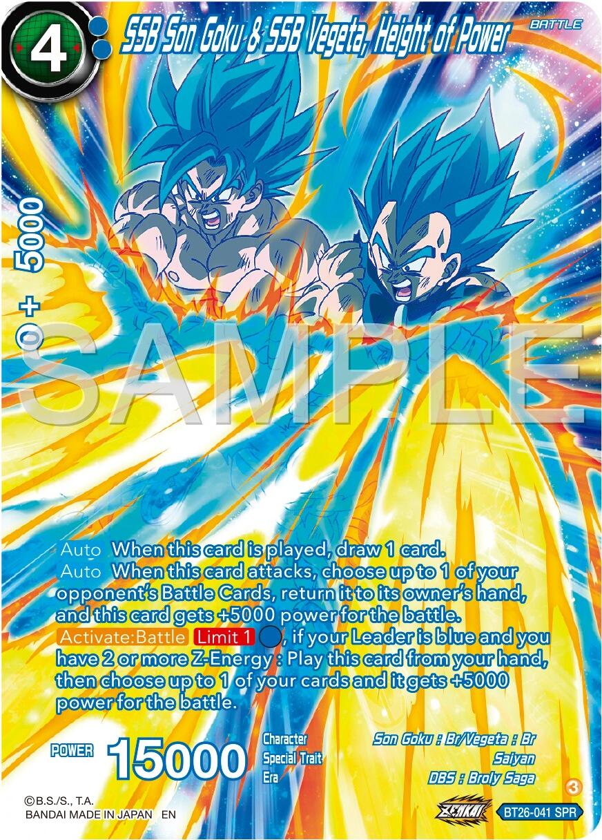 SSB Son Goku & SSB Vegeta, Height of Power (SPR) (BT26-041) [Ultimate Advent] | Good Games Adelaide SA